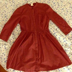 LEVI's GINGHAM CHECK DRESS - ENAMEL ORANGE PLAID